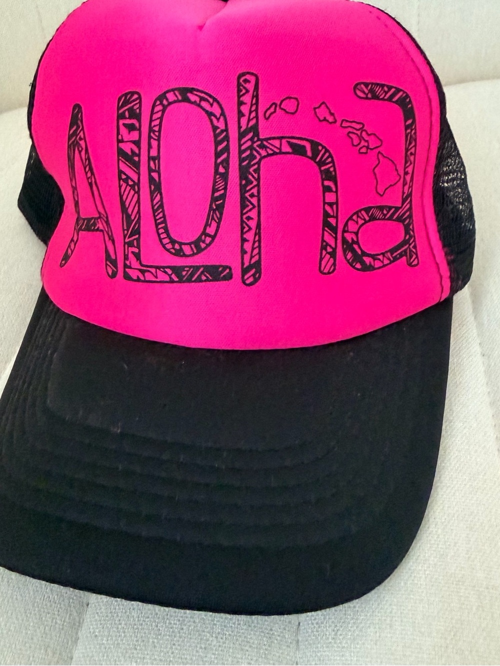 ALOHA Pink & Black Hat